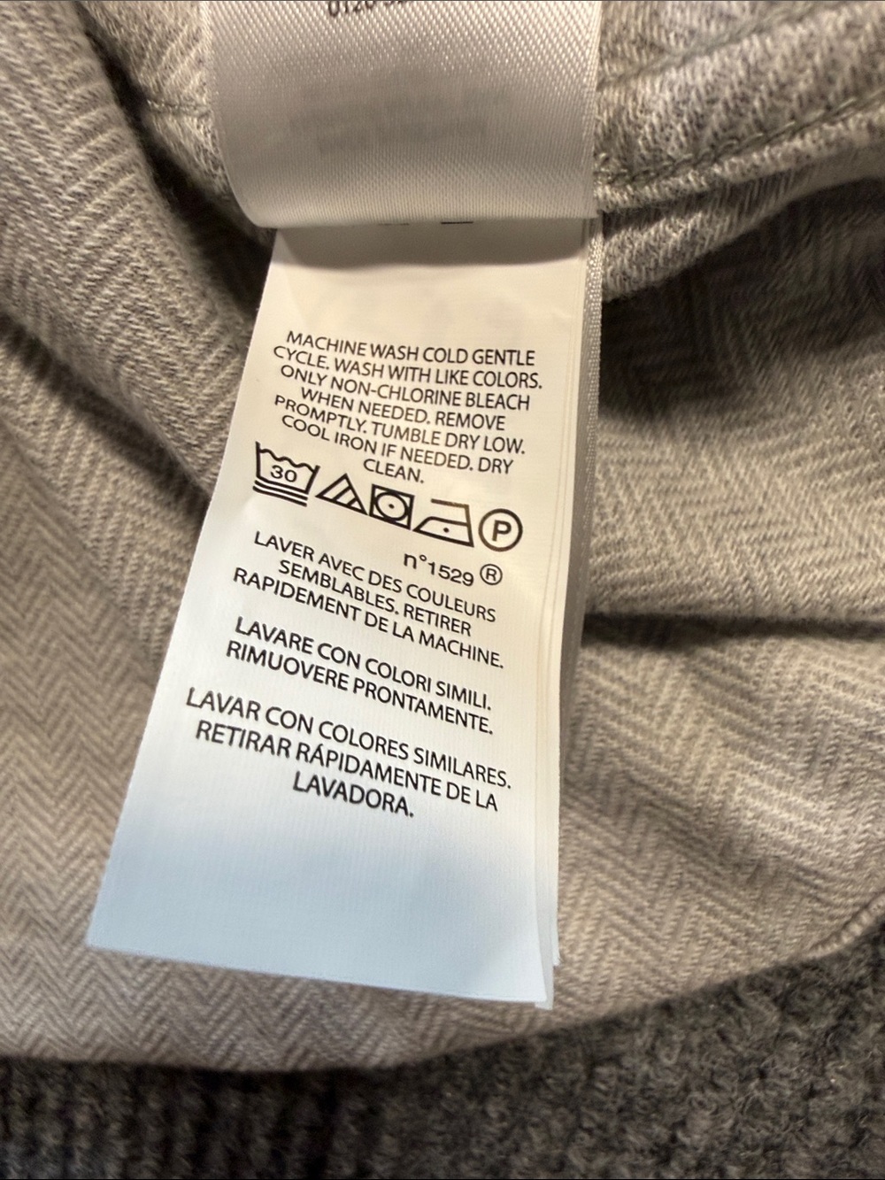 Polo by Ralph Lauren Men's Herringbone Button-Down Shirt - Light Gray Medium - Picture 6 of 10